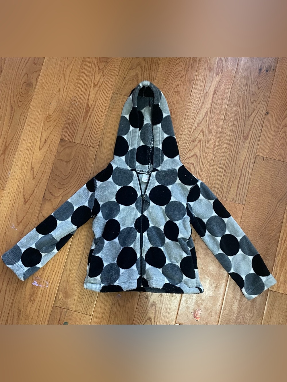 Hanna Andersson Bold Polka Dot Plush Fleece Zip Hoodie Size 110 / US 4T-5